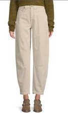 high rise barrel Beige High-Rise Wide Leg Patch Pocket Jeans — listing 4