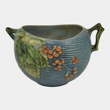 Roseville Pottery Bushberry Pattern Two-Handled Console Bowl in Brown — listing 2