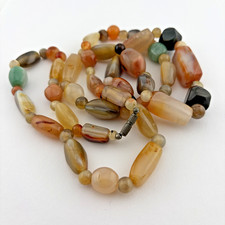 Vintage Multi-Stone Agate Beggar Bead Necklace, Bracelet & Earring Set