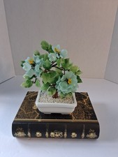 Vintage Chinese Carved Hardstone Flower Tree in Cloisonné Enamel Planter — listing 3