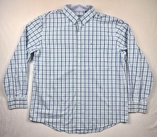 IZOD Men's Short Sleeve Plaid Button-Down Shirt, Size Large