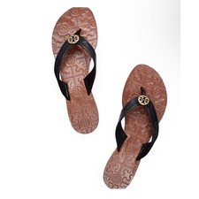 Tory Burch T-Logo Leather Thong Sandals in Tan 6 — listing 6
