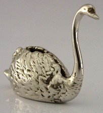 Figural Swan Pin Cushion with Silver-Plated Body — listing 3