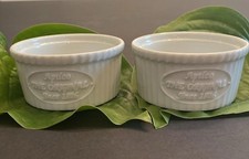 Apilco France Porcelain Ramekins with Cherry Blossom Motif, Pair Set of 4