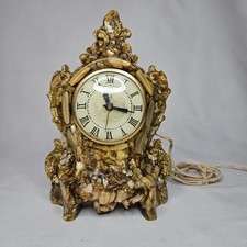 Vintage Lanshire Ornate Baroque-Style Electric Mantel Clock with Original Hang Tag, Scrolled Rococo Case — listing 5