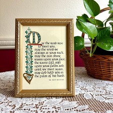 "An Irish Blessing" Hand-Illuminated Celtic Calligraphy, Signed & Dated 1984 — listing 5
