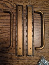 Antique Victorian Ornate Beaded Rectangular Drawer Pull Escutcheon Plate — listing 2