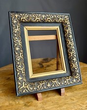 Framed Set of Four Antique Playing Cards (King & Queen) in Ebonized Gold Victorian Frame, 13.25 x 10.5 in — listing 4