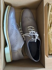 Men's Tan Leather Wingtip Brogue Derby Dress Shoes