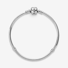 Pandora Moments Sterling Silver Snake Chain Charm Bracelet with Barrel Clasp — listing 4