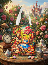 Disney Cats All-Over Print Canvas Tote Bag with Rope Handles, listing 6