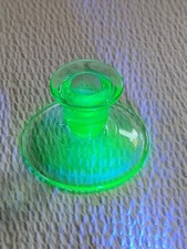 Vintage Green Uranium Glass Candlestick Holder, Depression Era, 3" Tall — listing 4