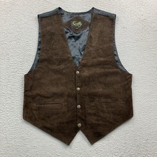 Scully Men's Brown Leather Western Snap-Front Vest, Size 4XT (New with Tags) — listing 4