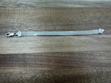 Handwrought Silver Woven Foxtail Mesh Bracelet with Tab-and-Slot Clasp — listing 3