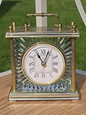 Vintage Lead Crystal Carriage-Style Mantel Clock with German Quartz Movement — listing 3