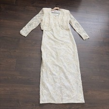 Vintage Laurence Kazar Silk Beaded Sequin Evening Jacket, Size M — listing 2