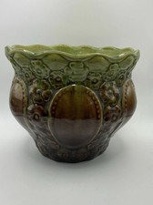 mccoy brushware jardiniere Brushware Rose Trellis Pattern Jardiniere / Planter Pot, Green, 5" Tall — listing 3