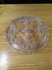 Vintage Pressed Glass Serving Bowl with Fan and Arch Pattern — listing 3