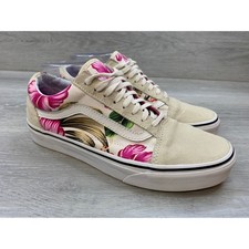 Vans Old Skool Floral Sneakers, Black/White with Flower Print, Women's 8 / Men's 6.5, listing 2