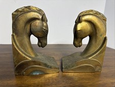 Vintage Hand-Carved Wooden Horse Head Bookends, Pair — listing 2