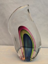 Clear Art Glass Freeform Swirl Bowl with Flared Petal Rim — listing 6