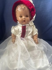 Small Porcelain-Head Baby Doll in White Embroidered Organza Christening Gown, 8.5 inch — listing 4