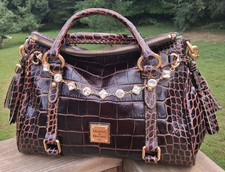 Dooney & Bourke Croco-Embossed Leather Satchel Handbag