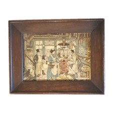 Anton Pieck Framed Color Print - Dutch Village Market Scene with Dog Cart and Fountain — listing 3