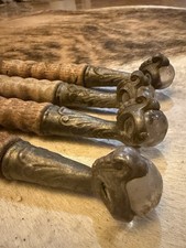 Pair of Antique Cast Iron Wall-Mount Oil Lamp Brackets with Threaded Stems — listing 4