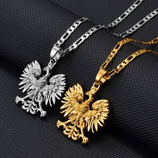 Spread-Wing Eagle Pendant on Curb Chain Necklace — listing 4