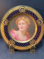 Imperial Austria Hand-Decorated Porcelain Cabinet Plate with Apple Blossoms
