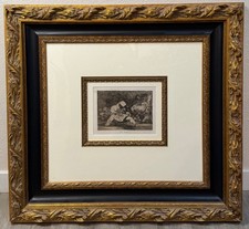 Framed Reproduction Print of Goya's "The Maja and the Cloaked Men" (La Maja y los Embozados) on Canvas-Texture — listing 2