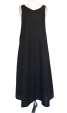 Pale Yellow Linen Sleeveless Maxi Dress with Matching Fringed Scarf, New with Tags