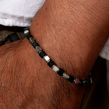 Hematite and Gold-Tone Beaded Stretch Bracelet Stack (Set of 3) — listing 2