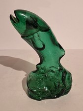 Avon Rainbow Trout Decanter with Tai Winds After Shave, Green Glass Figural Fish Bottle — listing 2