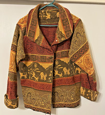 1980s/1990s Vintage New Identity Southwestern Tapestry Cropped Jacket with Concho Button, Size M/L — listing 3