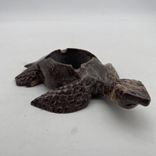 Vintage Hand-Carved Soapstone Ashtray with Floral and Leaf Relief Design — listing 4