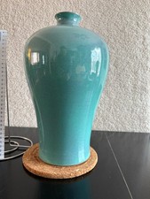 Chinese Cobalt Blue Monochrome Glazed Porcelain Meiping Vase — listing 4