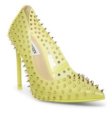 Steve Madden Nude Leather Silver-Spiked Pointed-Toe Stiletto Pumps — listing 6