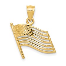 14K White Gold American Flag Lapel Pin with Ruby, Sapphire and Diamond Accents Genuine rubies/sapphires/diamonds — listing 5