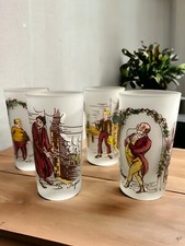Hazel Atlas Charles Dickens Frosted Glass Tumbler & Rocks Glass Set — listing 4