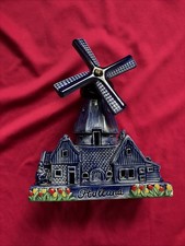 Delft Blue Hand-Painted Ceramic Windmill Figurine with Movable Sails Just Delft, listing 3