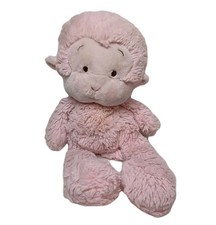 Vintage Pink & Cream Plush Monkey with Satin Rosette Accent — listing 4