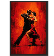 Framed Tango Dancers Art Print in Wide Wood Frame — listing 6