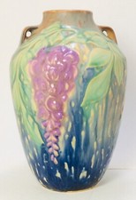 Roseville Wisteria 630-6 Pottery Vase Pair (Matched Set of Two) Neither is marked — listing 5