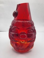 Hand-Blown Amber/Orange Art Glass Vase with Ribbed Optic Body — listing 5
