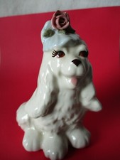 Vintage Cordelia China Hand-Painted Ceramic Cocker Spaniel Figurines with Rose Bonnets, Pair — listing 2