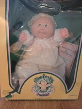 Vintage 1983 Coleco Cabbage Patch Kid Baldie Boy Doll, Caucasian, Blue Eyes, with Birth Certificate & Tags
