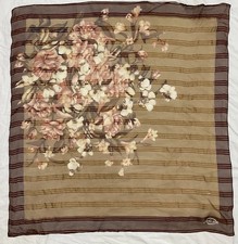 Oscar de la Renta Silk Scarf, Paisley Patchwork in Navy, Burgundy, Gold & Black, listing 3
