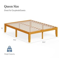 Handmade Wood Platform Bed Frame with Dowel-Pin Joinery, Twin/Full Size